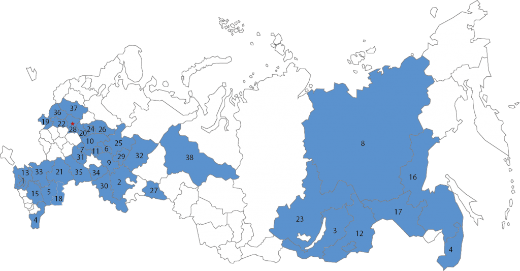 Карта регионального присутствия